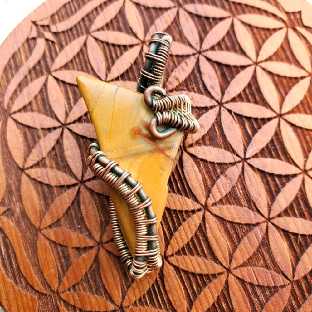 SOLD- Copper Wire Wrapped - Picture Jasper Crystal Pendant